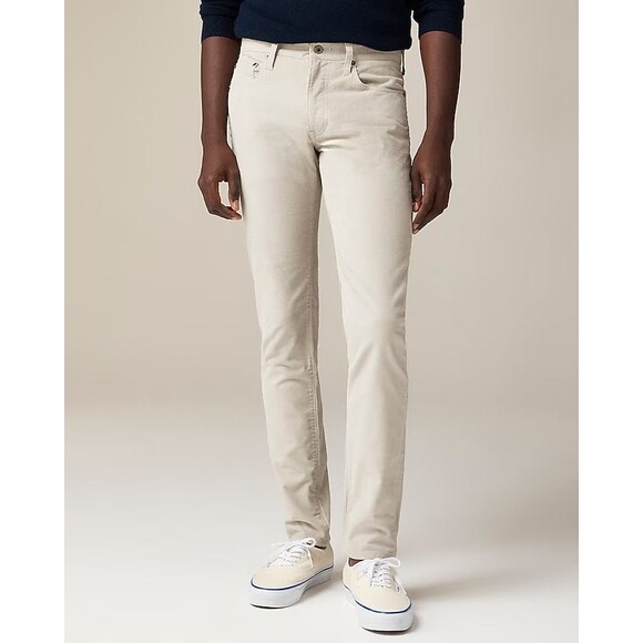 J.CREW Slim Corduroy Cord Jeans  32 x 34 - Cream Beige Slim Pants Stretch Preppy - Picture 1 of 5